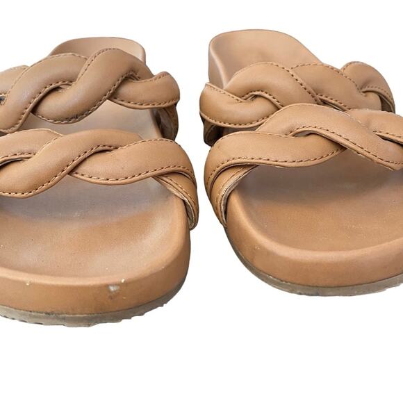 Madewell The Walker Slide Desert Camel Brown Leather Slide Sandal size 9 - Picture 2 of 12